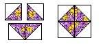 assembling purple / white square