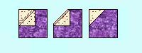 sew white corner on purple square