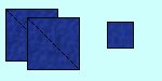 Cut dark blue squares & triangles