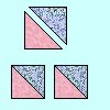 piece pink/blue HST squares