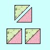 piece pink/green HST squares